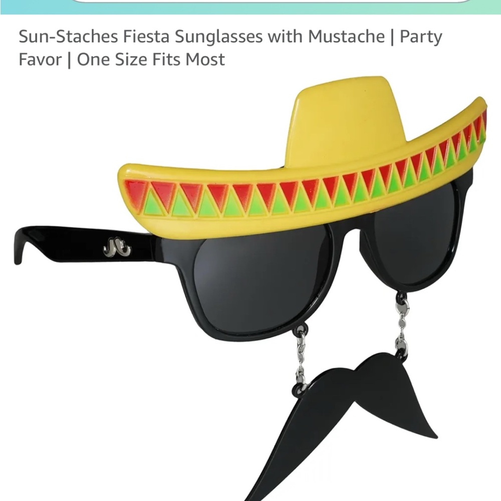 Sun-Staches Fiesta Sunglasses with Mustache